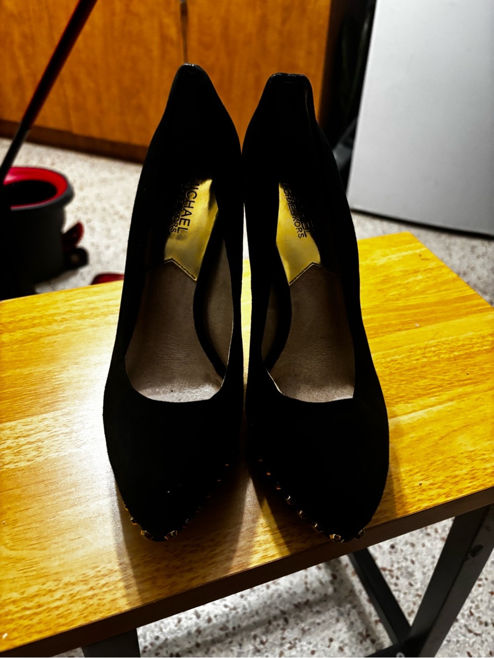 Michael Kors Ailee Studded Suede Platform Pumps, 9.5